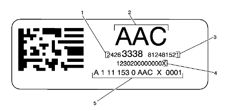Fig. 72: Transfer Case Primary Identification Label Contents
