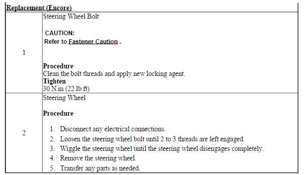 Steering Wheel Replacement (Encore)