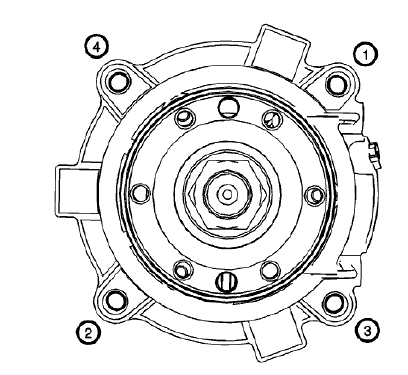 Fig. 38: Differential Clutch Bolt Tightening Sequence
