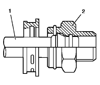 Fig. 26: Cutaway View Of Automatic Transmission Oil Cooler Fitting
