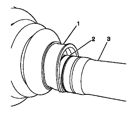 Fig. 45: Identifying Groove In Wheel Drive Shaft