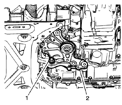 Fig. 60: Transmission Bracket And Through Bolt