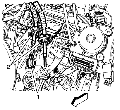 Fig. 28: Shift Lever And Selector Lever Cable End