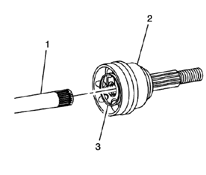 Fig. 53: Wheel Drive Shaft, Inner Race And CV Joint