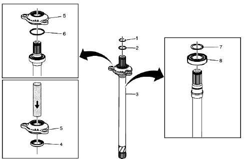 Fig. 44: Front Wheel Drive Intermediate Shaft Components