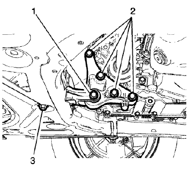 Fig. 65: Rear Transmission Mount Bracket To Rear Mount Through Bolt