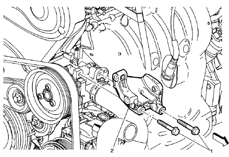 Fig. 14: Power Steering Pump Bracket
