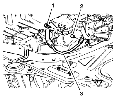 Fig. 36: Power Steering Gear Inlet Hose And Bracket