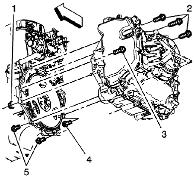 Fig. 75: Upper Transmission To Engine Bolts