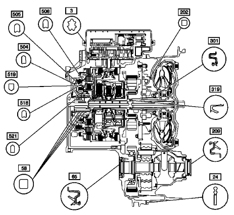 Fig. 4: Automatic Trans Seal Kit (Gen 1) 24251353 (1 Of 2)