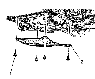 Fig. 16: Front Suspension Skid Plate And Bolts