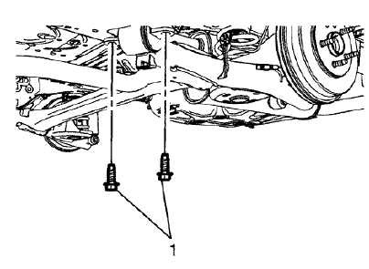 Fig. 19: Rear Axle Mounting Bolts