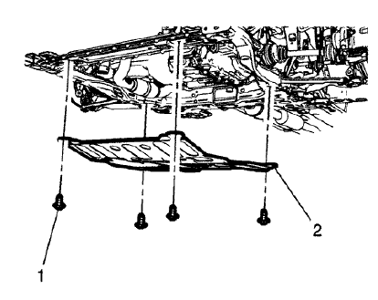 Fig. 17: Front Suspension Skid Plate And Bolts