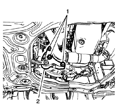 Fig. 52: Transmission Rear Mount Bracket And Bolts