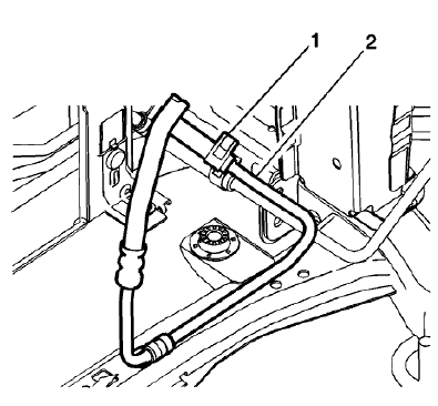Fig. 22: P/S Fluid Reservoir Inlet Pipe