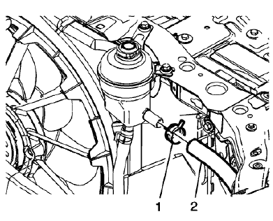 Fig. 24: Steering Fluid Reservoir Outlet Hose And Clamp