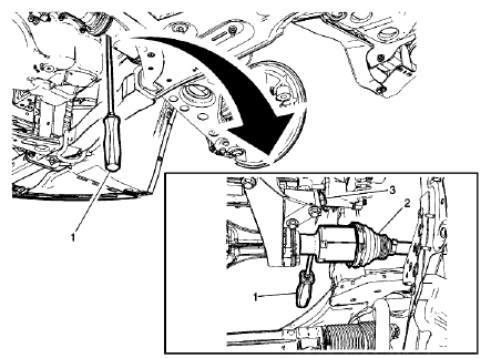 Fig. 22: Removing Wheel Drive Shaft