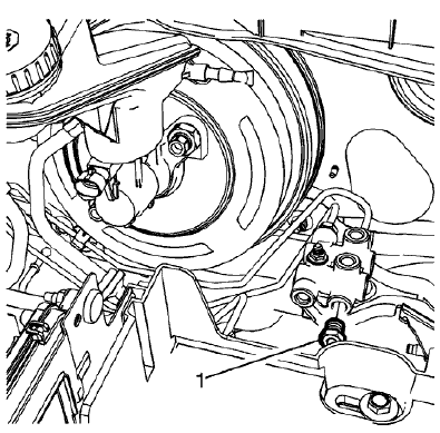 Fig. 63: Master Cylinder Left Rear Brake Pipe Fitting