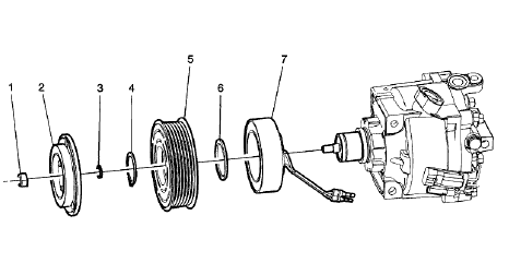Fig. 6: Air Conditioning Clutch Assembly