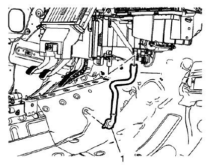 Fig. 43: HVAC Module Assembly Drain Tube