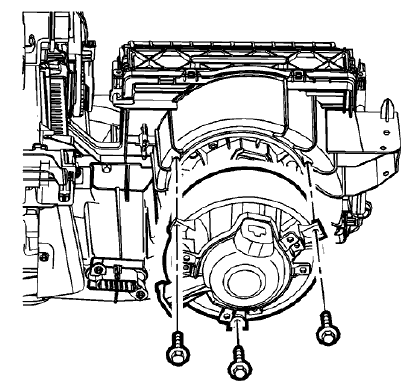 Fig. 74: Blower Motor And Mounting Screws