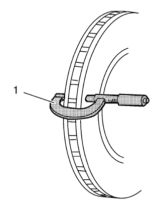 Fig. 3: Micrometer On Brake Rotor
