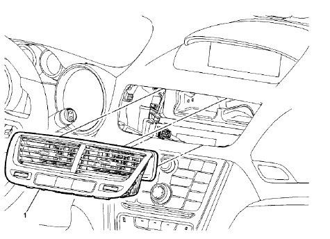 Fig. 79: Instrument Panel Center Air Outlet