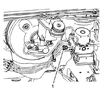 Fig. 128: Brake Pressure Modulator Valve (BPMV) And Rear Intermediate Pipe Fitting