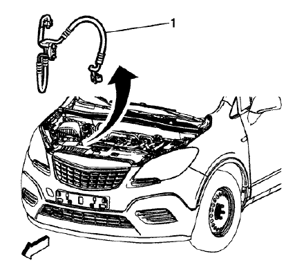 Fig. 26: Removing Air Conditioning Condenser Hose Assembly