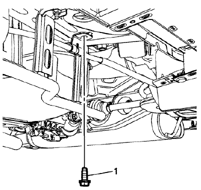 Fig. 26: Left Parking Brake Cable Bracket Bolt