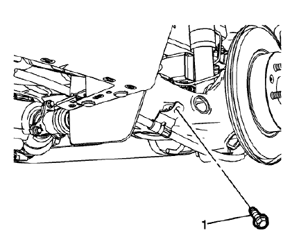 Fig. 27: Rear Left Parking Brake Cable Bracket Bolt