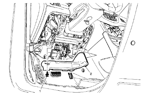 Fig. 82: Floor Front Air Outlet Duct - Left Side (Encore)