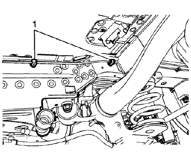 Fig. 140: Right Rear Intermediate Pipe And Right Rail