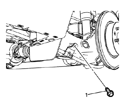 Fig. 41: Rear Left Parking Brake Cable Bracket Bolt
