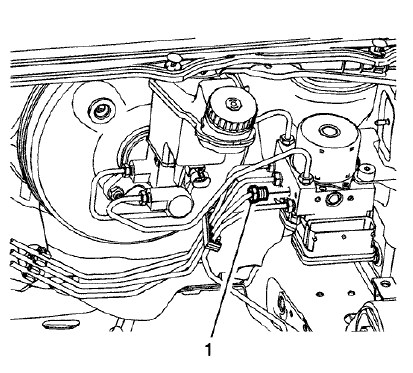 Fig. 147: Brake Pressure Modulator Valve (BPMV) And Rear Intermediate Pipe Fitting