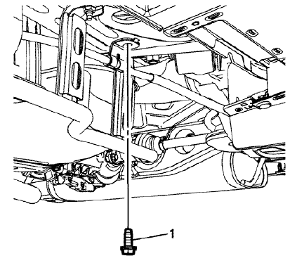 Fig. 42: Left Parking Brake Cable Bracket Bolt