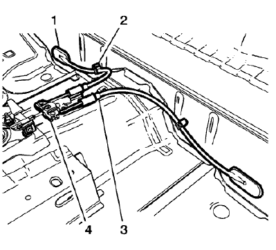 Fig. 45: Parking Brake Cable Components
