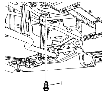 Fig. 54: Left Parking Brake Cable Bracket Bolt
