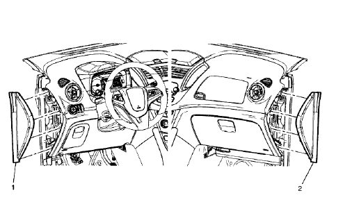 Fig. 60: Instrument Panel Outer Trim Covers