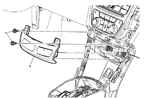 Fig. 69: Instrument Panel Lower Center Trim Plate Applique