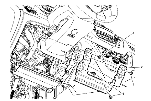 Fig. 6: Instrument Panel Knee Bolster Inner Bracket
