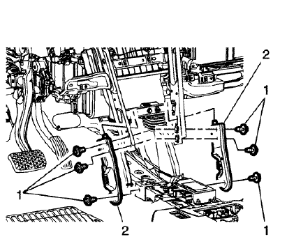 Fig. 115: Instrument Panel Tie Bar Lower Support Brackets