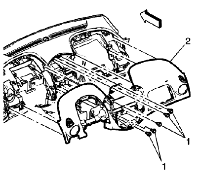 Fig. 13: Instrument Panel Assembly Upper Trim Panel