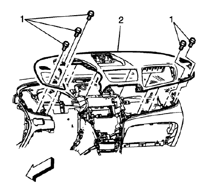 Fig. 17: Instrument Panel And Bolts
