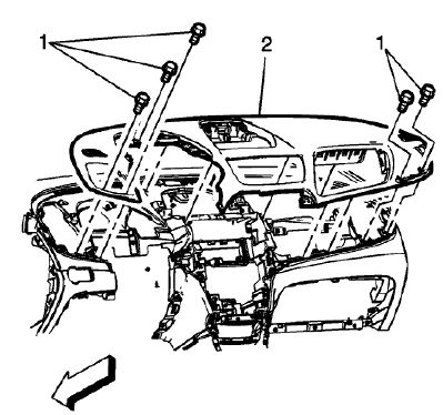 Fig. 18: Instrument Panel And Bolts