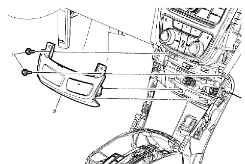 Fig. 92: Instrument Panel Lower Center Trim Plate Applique