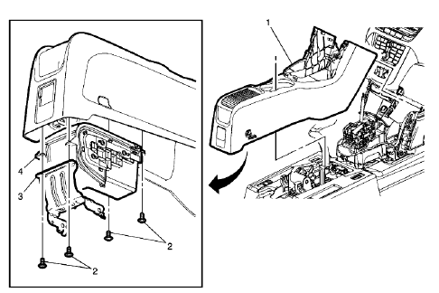 Fig. 128: Front Floor Console Center Compartment