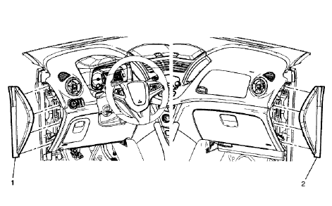 Fig. 24: Instrument Panel Outer Trim Covers