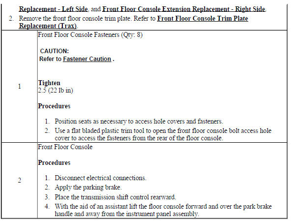Front Floor Console Replacement (Encore