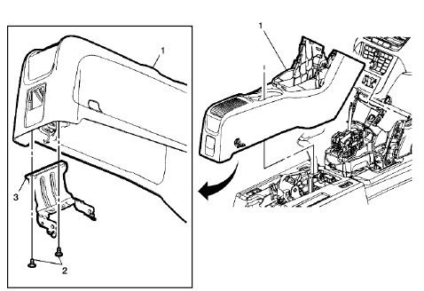Fig. 134: Front Floor Console Bracket